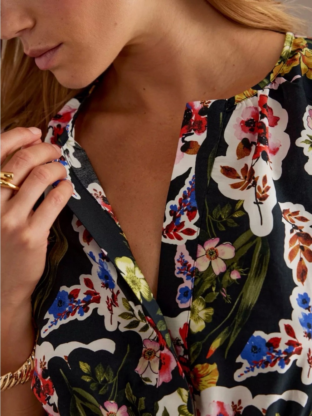 Anthropologie The Somerset Maxi Dress Short Sleeve Black Floral Smocked Waist XL - Picture 11 of 11